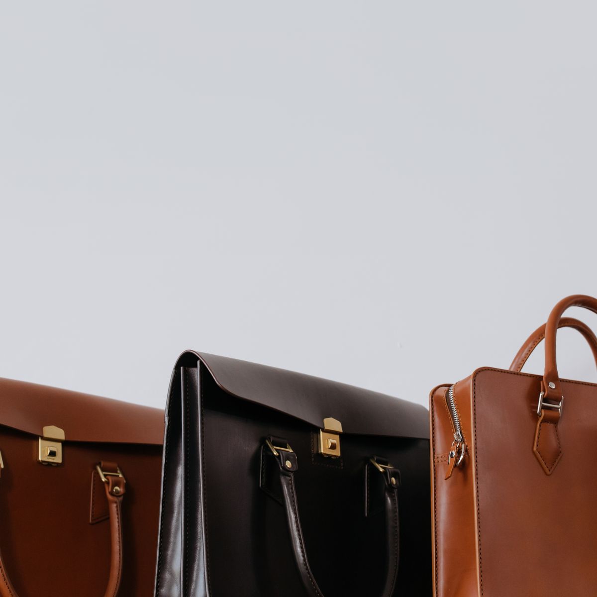 Buckle Leather Satchel — second view